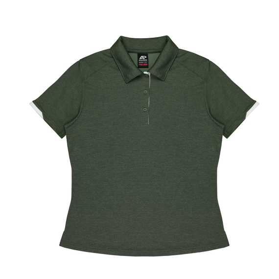 Morris Polo Shirt - Women - Polyester - Army Green/White