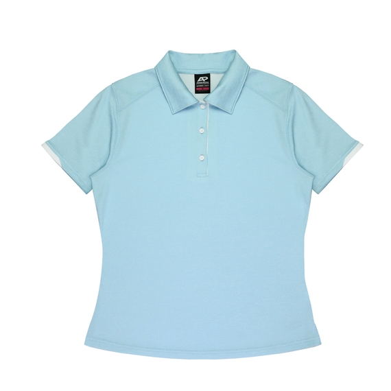 Morris Polo Shirt - Women - Polyester - Sky Blue/White