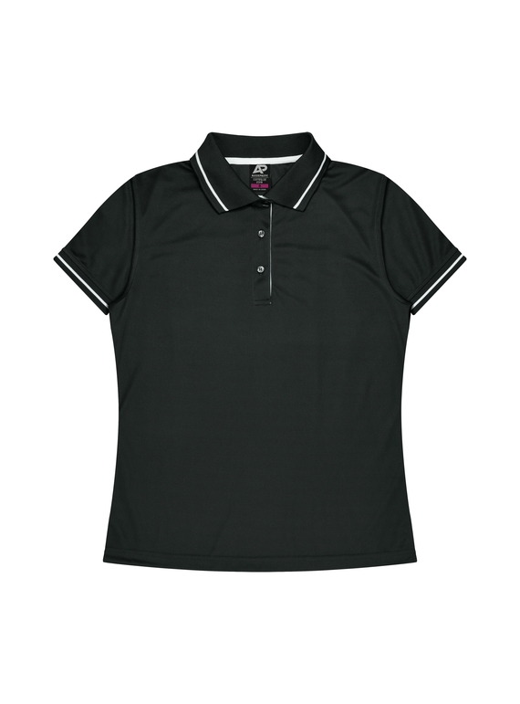 Cottesloe Polo Shirt - Women - Polyester, New mesh knit - Black/White