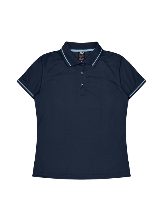 Cottesloe Polo Shirt - Women - Polyester, New mesh knit - Navy/Sky