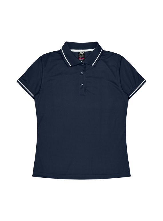 Cottesloe Polo Shirt - Women - Polyester, New mesh knit - Navy/White