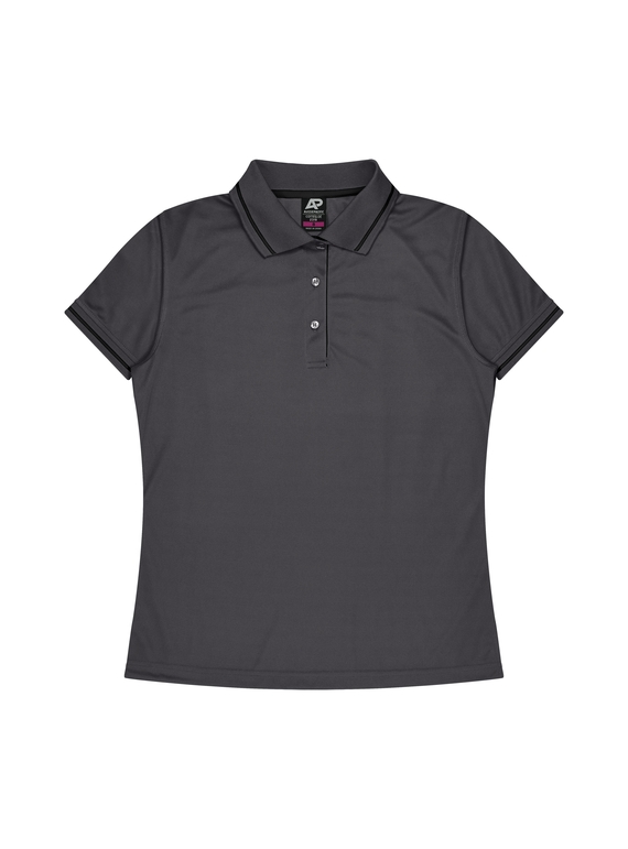 Cottesloe Polo Shirt - Women - Polyester, New mesh knit - Slate/Black
