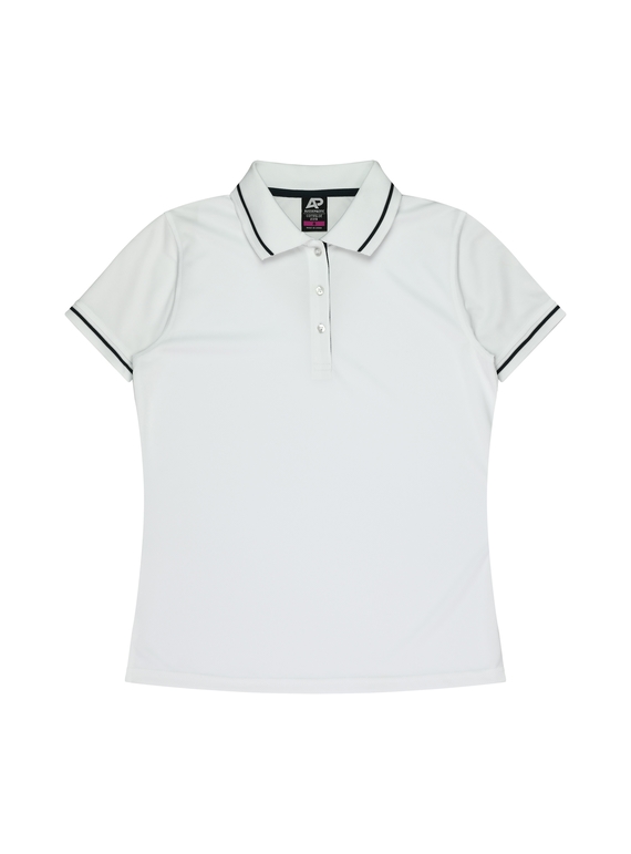 Cottesloe Polo Shirt - Women - Polyester, New mesh knit - White/Navy