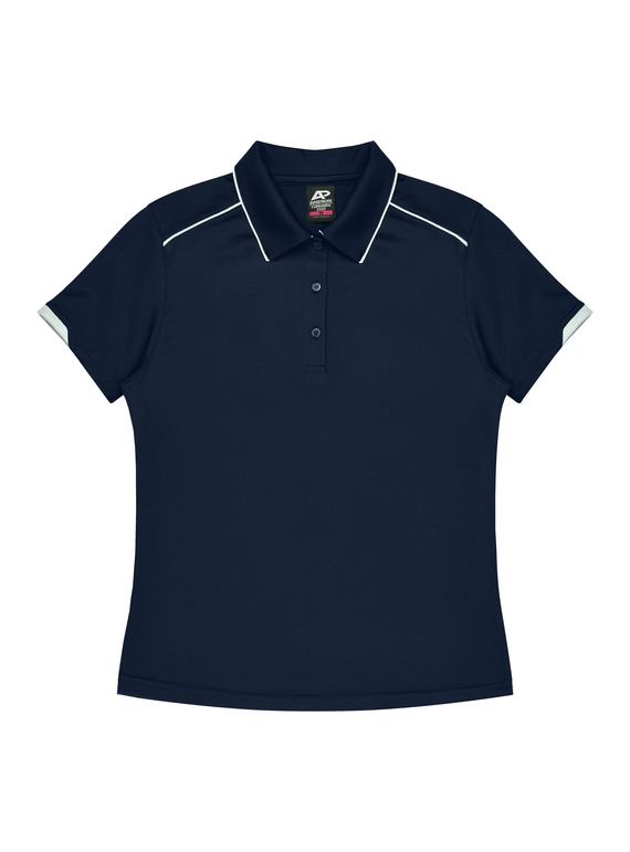 Currumbin Polo Shirt - Women - Polyester Mini Waffle knit - Navy/White