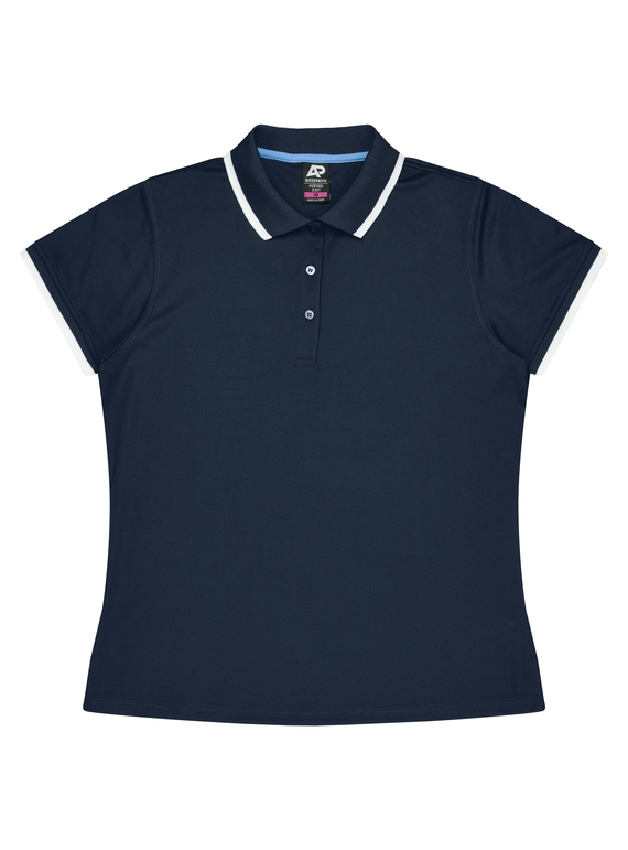 Portsea Polo Shirt - Women - Poly/Cotton (Cotton back fabric) - Navy/White