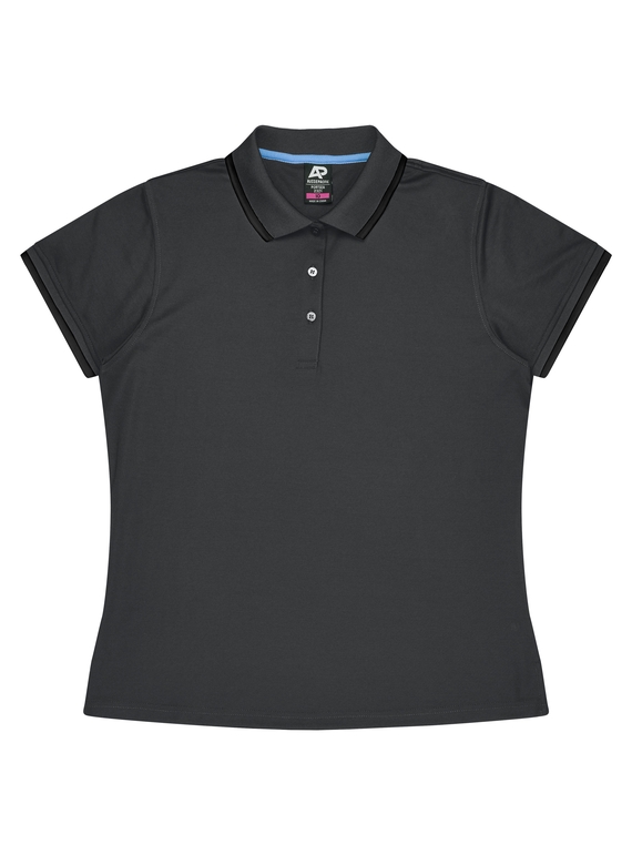 Portsea Polo Shirt - Women - Poly/Cotton (Cotton back fabric) - Slate/Black