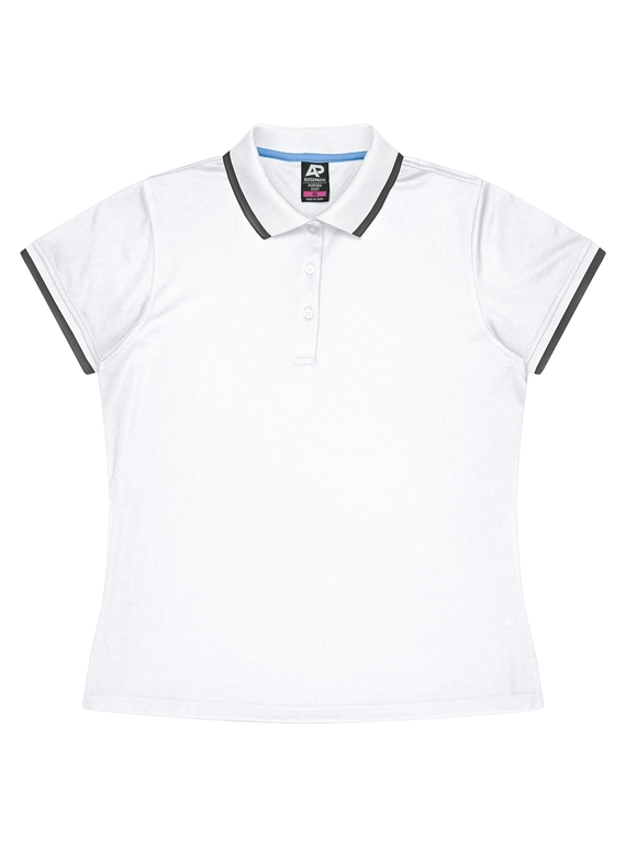 Portsea Polo Shirt - Women - Poly/Cotton (Cotton back fabric) - White/Slate
