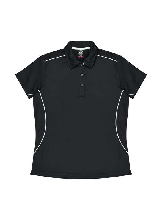 Kuranda Polo Shirt - Women - Polyester, New mesh knit - Black/White