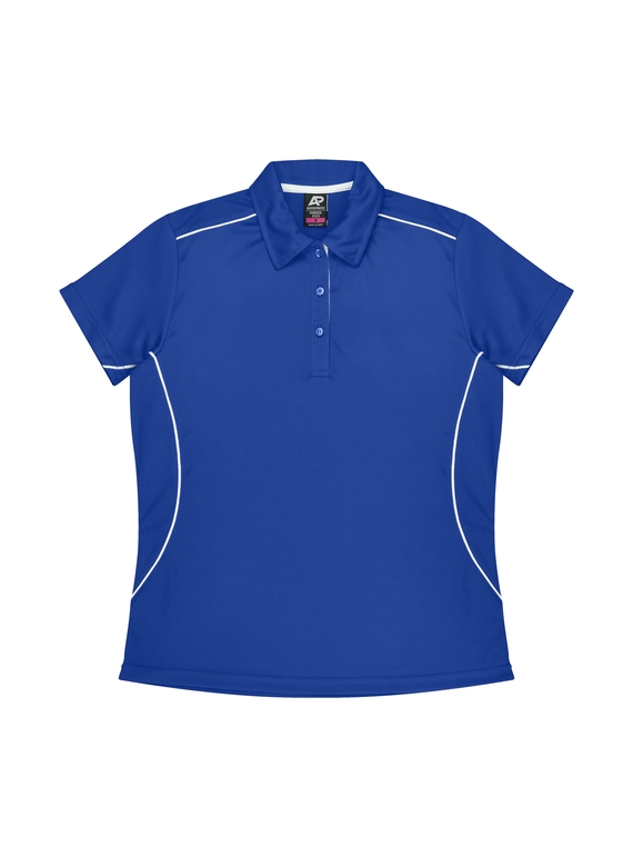 Kuranda Polo Shirt - Women - Polyester, New mesh knit - Royal/White 