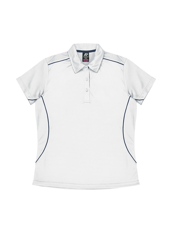 Kuranda Polo Shirt - Women - Polyester, New mesh knit - White/Navy