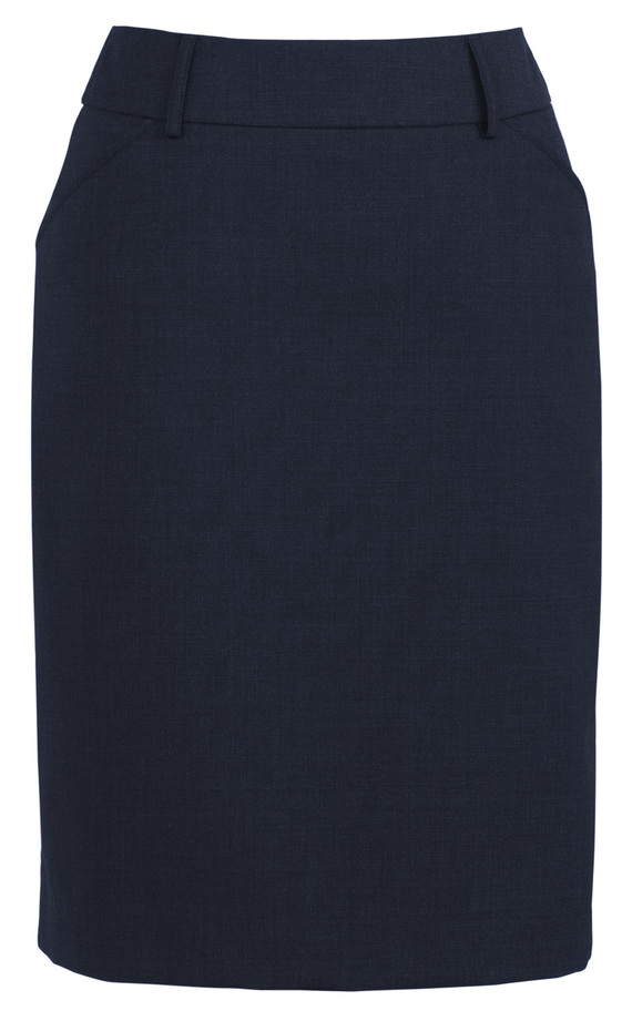 Multi Pleat Skirt - Wool Stretch - Navy