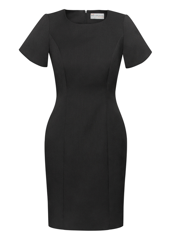 Short Sleeve Shift Dress - Cool Stretch - Women - Charcoal