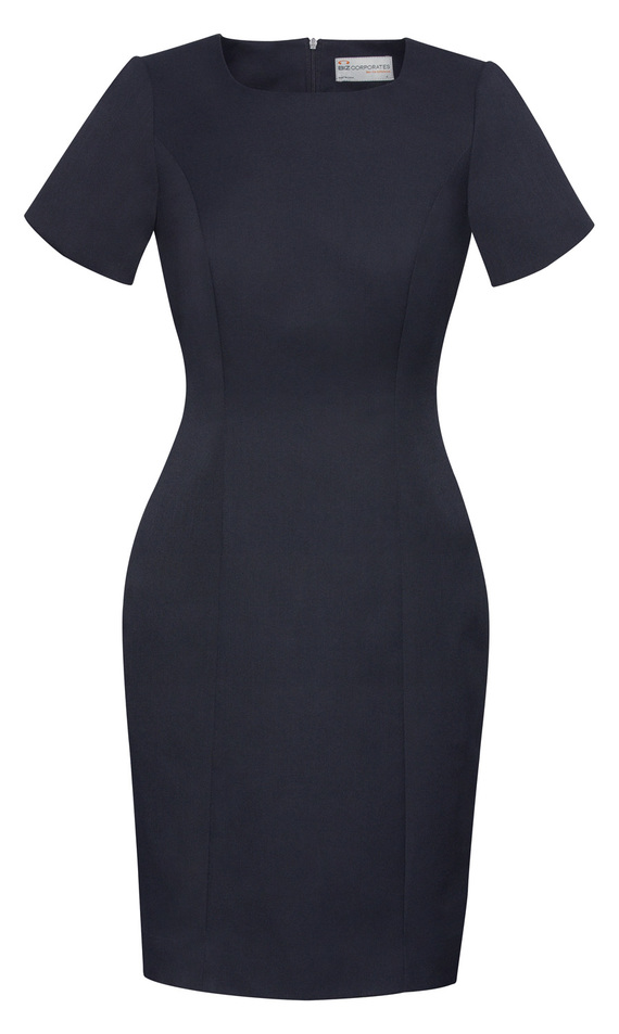 Short Sleeve Shift Dress - Cool Stretch - Women - Navy