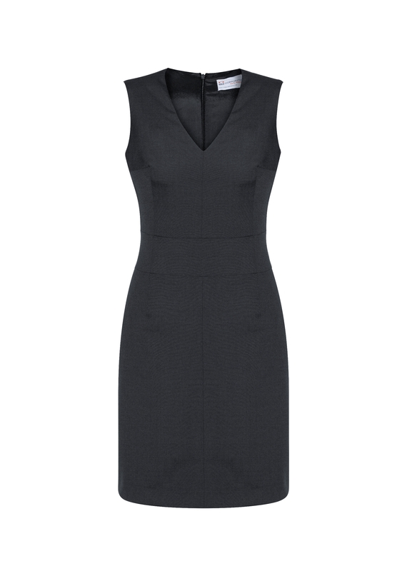 Sleeveless V Neck Dress - Cool Stretch - Women - Charcoal