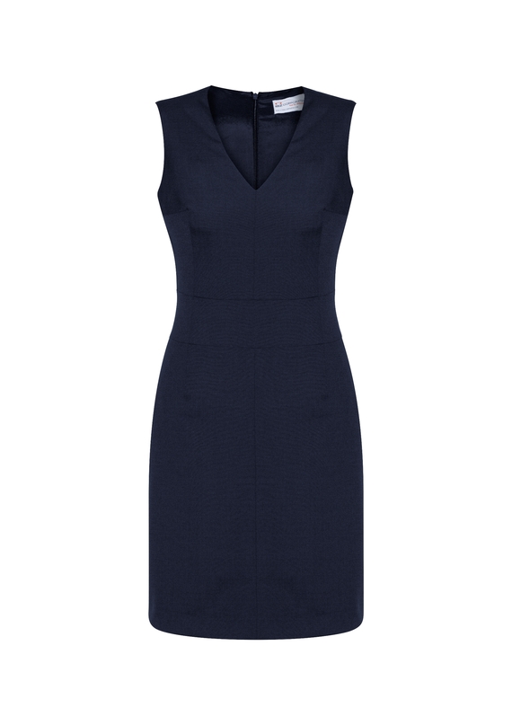 Sleeveless V Neck Dress - Cool Stretch - Women - Navy