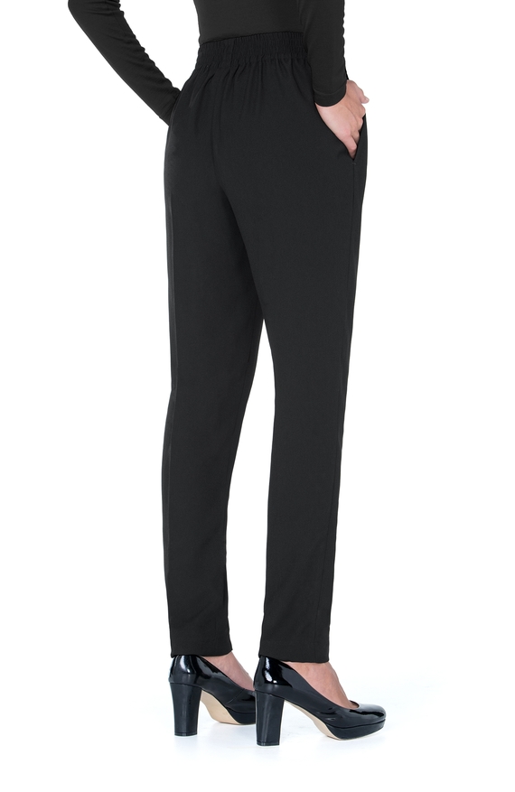 Women's Full Tapered Trousers with Elasticized Back 
