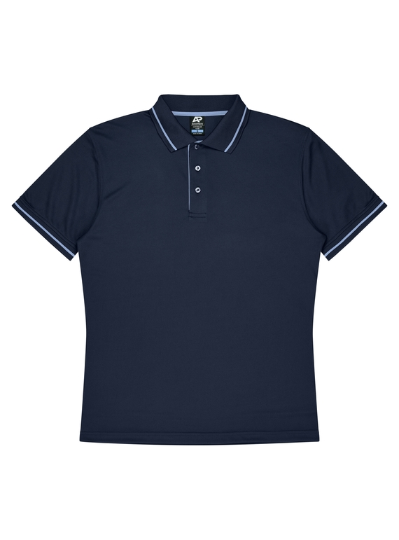 Cottesloe Polo Shirt - Youth - Polyester, New mesh knit - Navy/Sky
