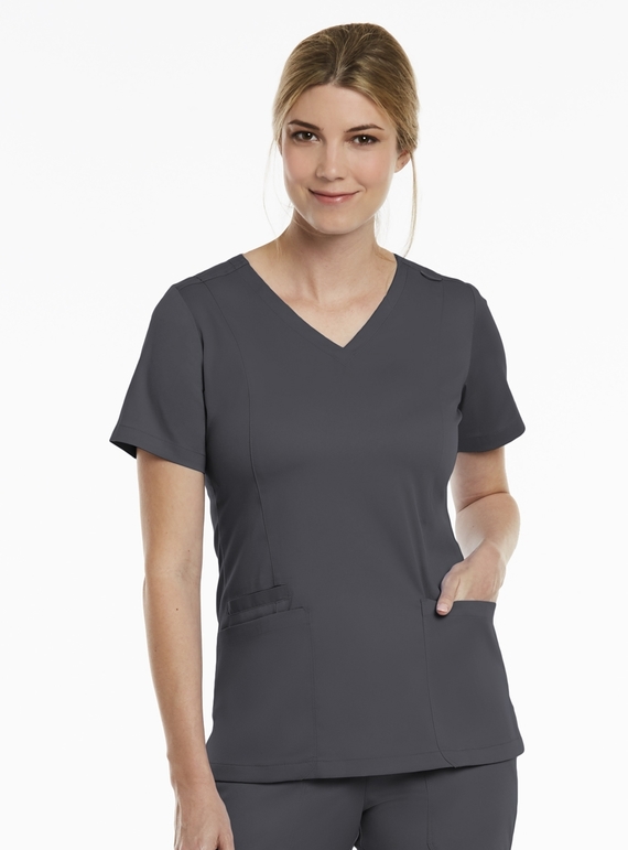 Matrix Double V-Neck Scrub Top - Women - Pewter