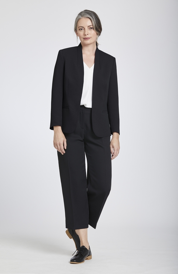 Collarless Jacket with Removable Tie