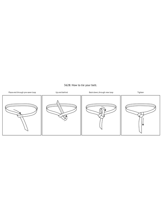 Collarless Jacket with Removable Tie - How to secure the belt