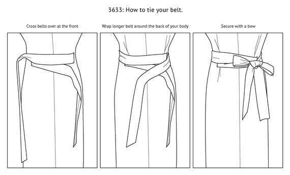 Tie Dress with Extended Sleeve - Belt instructions