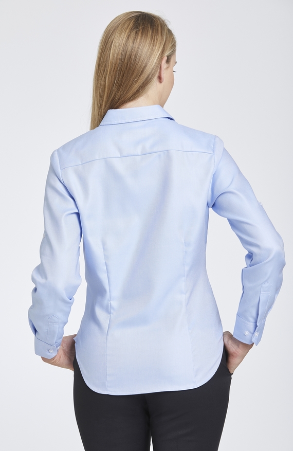 Blue Oxford Shirt with Roll-Up Sleeve