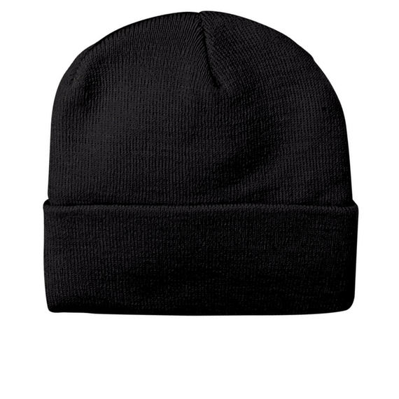 Knitted Acrylic Beanie - Black