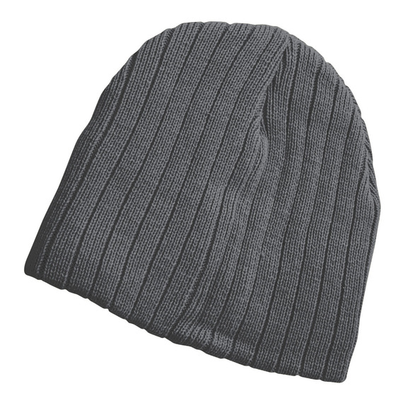 Cable Knit Acrylic Beanie - Charcoal