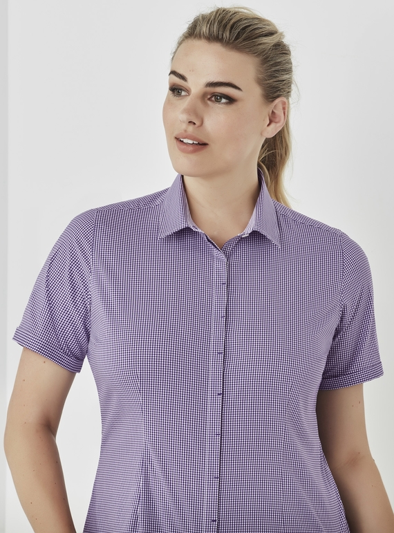 Newport Short Sleeve Mini-Check Shirt - Women