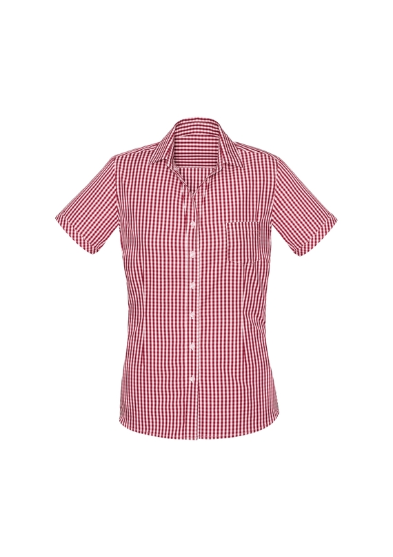 Springfield Short Sleeve 100% Cotton Check Shirt - Women - Cardinal Red