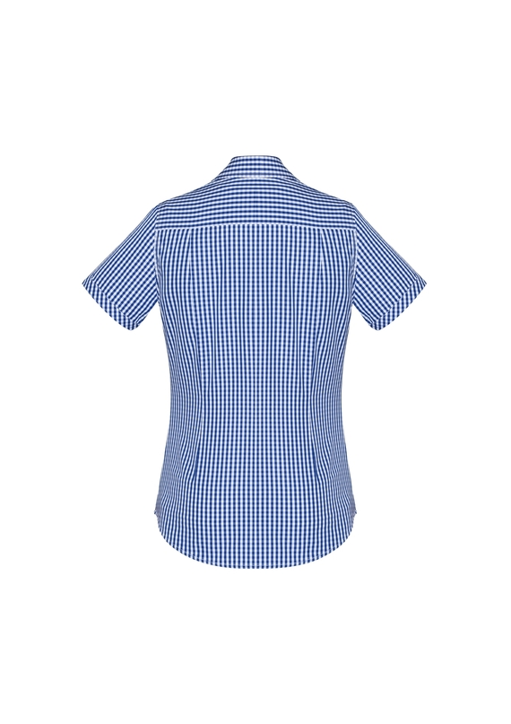 Springfield Short Sleeve 100% Cotton Check Shirt - Women - Back View