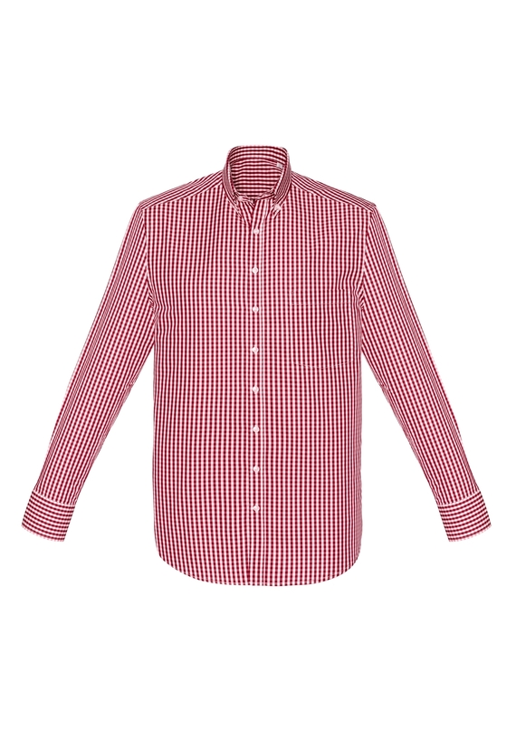 Springfield Long Sleeve 100% Cotton Check Shirt - Men - Cardinal Red
