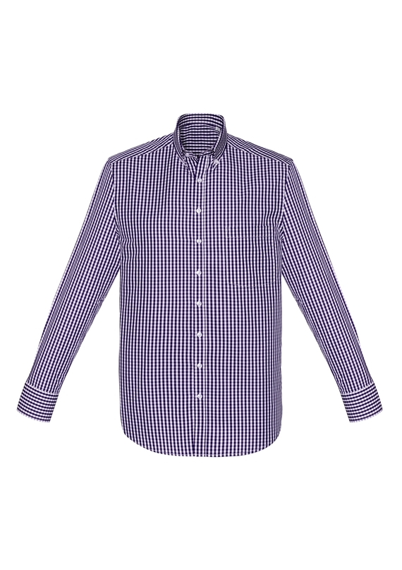 Springfield Long Sleeve 100% Cotton Check Shirt - Men - Purple Reign