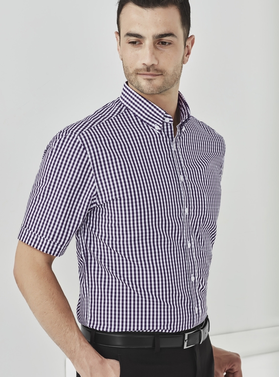 Springfield Short Sleeve 100% Cotton Check Shirt - Men