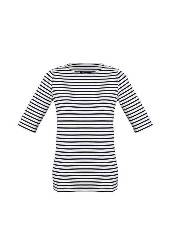 Camille Soft Knit T-Top - Women - Dark Navy/Ivory