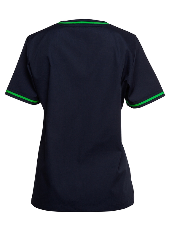Contrast Scrubs Top - Women - Back