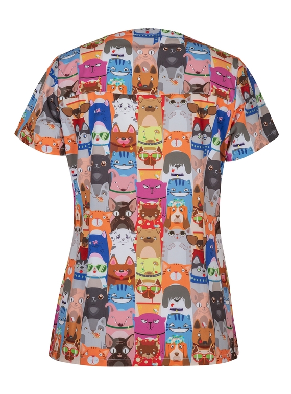 Printed Scrub Tops - Women