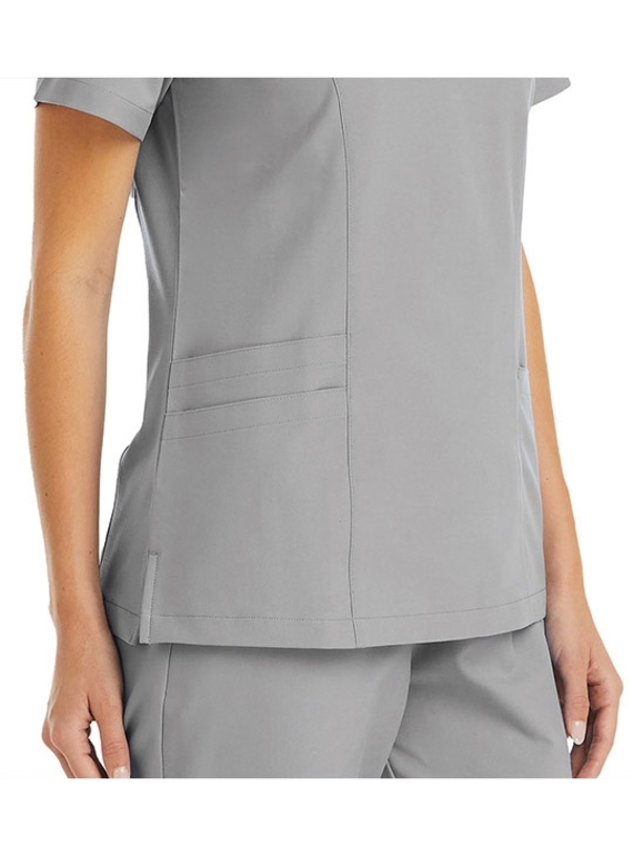 Momentum Mock Wrap Neck Scrub Top - Women