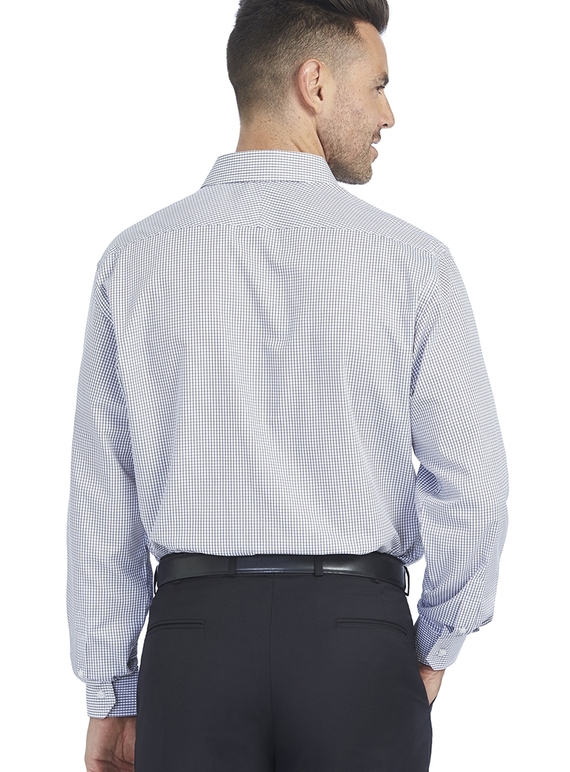 Dark Grey/White Grid Check Tailored Shirt - Men