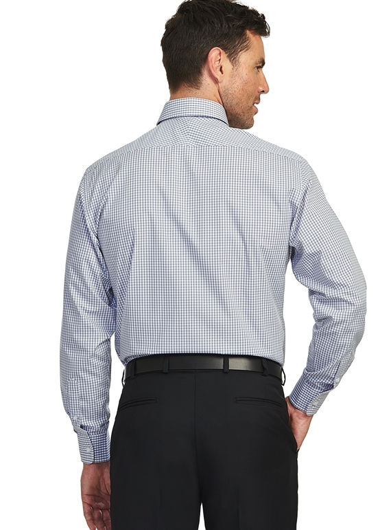 Grey/White Gingham Check Tailored Shirt - Men