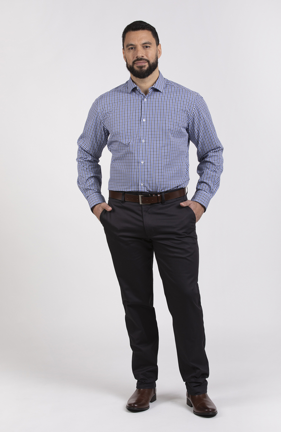 John Flat Twill Chino in Shale - Premium Stretch Cotton