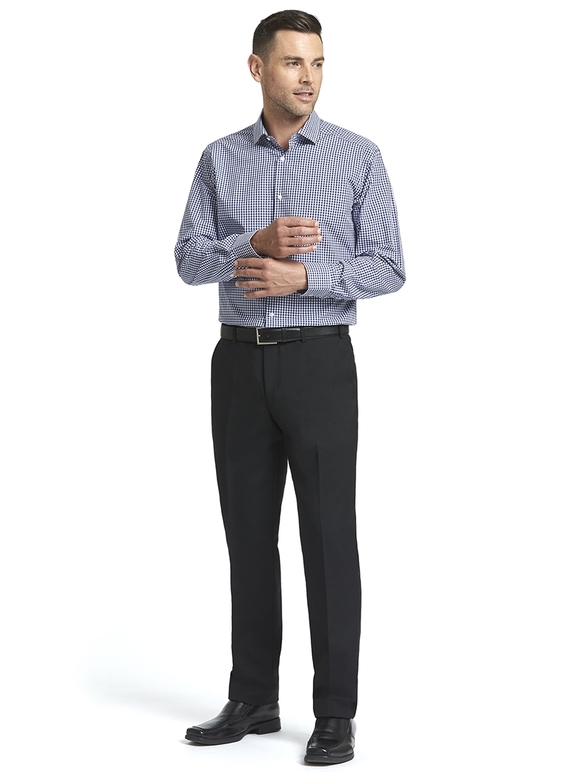 Blue/White/Black Square Check Tailored Shirt