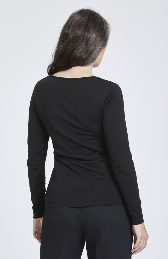 Merino Long Sleeve Scoop Neck Top