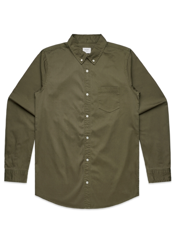 Denim Wash Shirt - Men - Army
