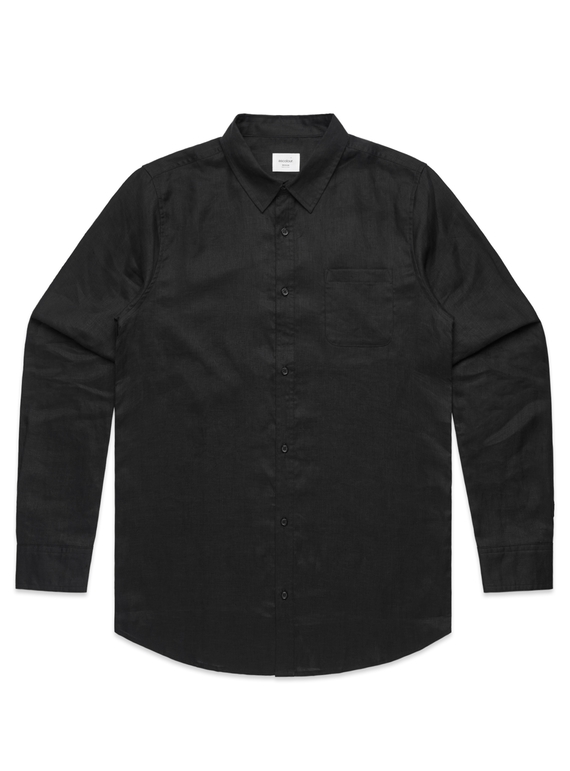 Linen Shirt - Men - Black