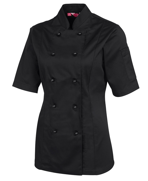 Short Sleeve Chef Jacket - Women - Black