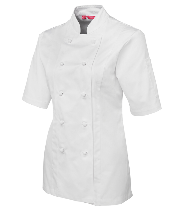 Short Sleeve Chef Jacket - Women - White