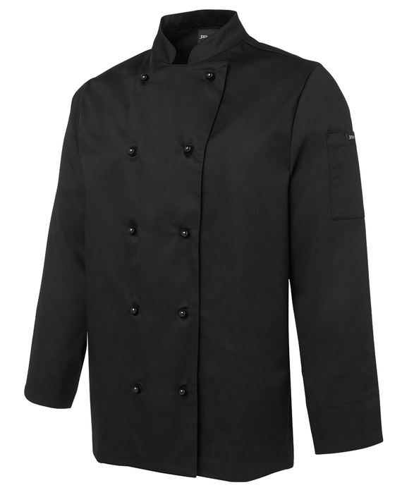 Long Sleeve Polycotton Chef Jacket - Unisex - Black