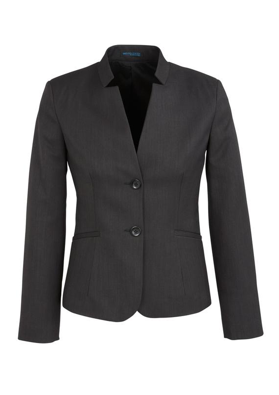 Short Jacket with Reverse Lapel - Cool Stretch BIZ Corporates - Charcoal
