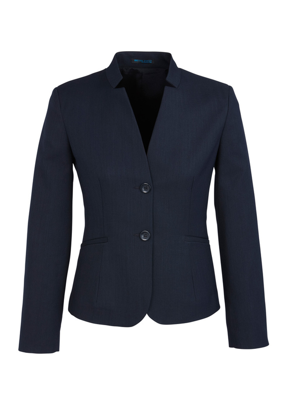 Short Jacket with Reverse Lapel - Cool Stretch BIZ Corporates - Navy